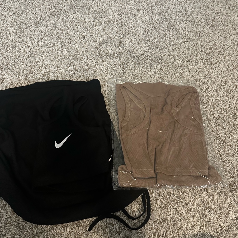Nike two piece set. Crop top tank and scrunched skirt